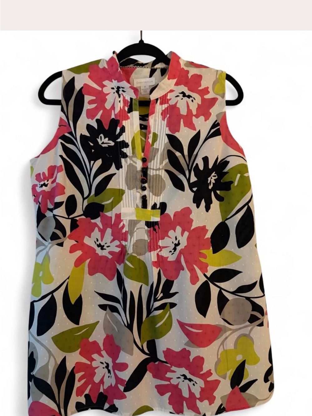 Charter Club Floral Blouse - Women Size Medium